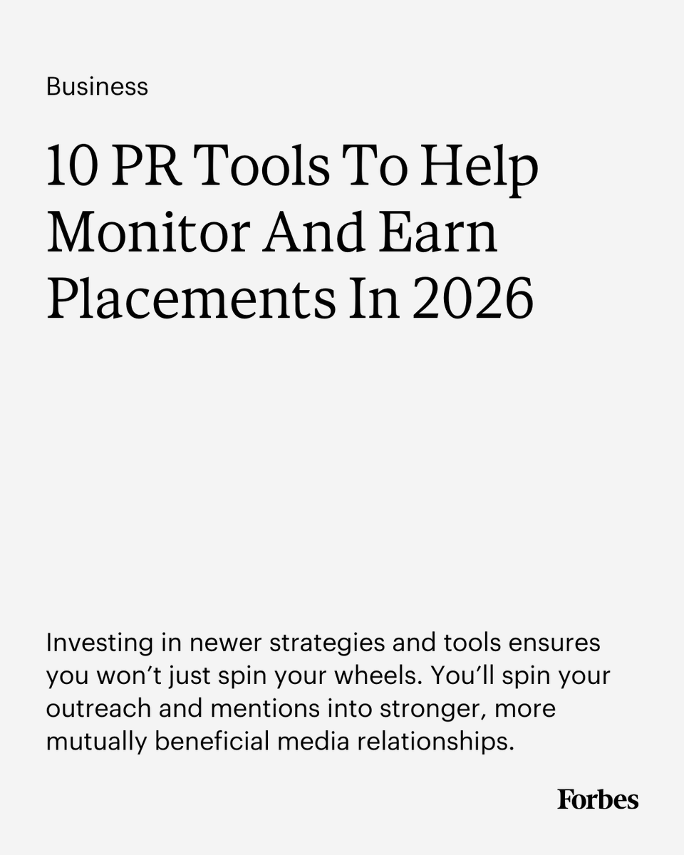 Forbes's tweet image. Consider test-driving some of the following 10 best PR platforms. 

Whether you’re a startup founder, marketing leader, or agency executive, these solutions will help you build a solid PR tech stack that’s tailor-made for the realities of PR in the mid-2020s.…