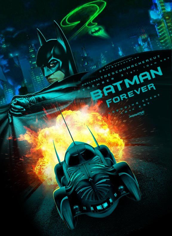 CutSchumacher's tweet photo. To end 2025, we’ll express our passion to @wbd @DCOfficial @JamesGunn for them to honor the memory of Val Kilmer and Joel Schumacher, and celebrate what could’ve been Val’s 66th Birthday. Be ready to trend by December 31st at 10 AM EST. 

#ReleaseTheSchumacherCut #BatmanForever https://t.co/xFBsFYb4Rk