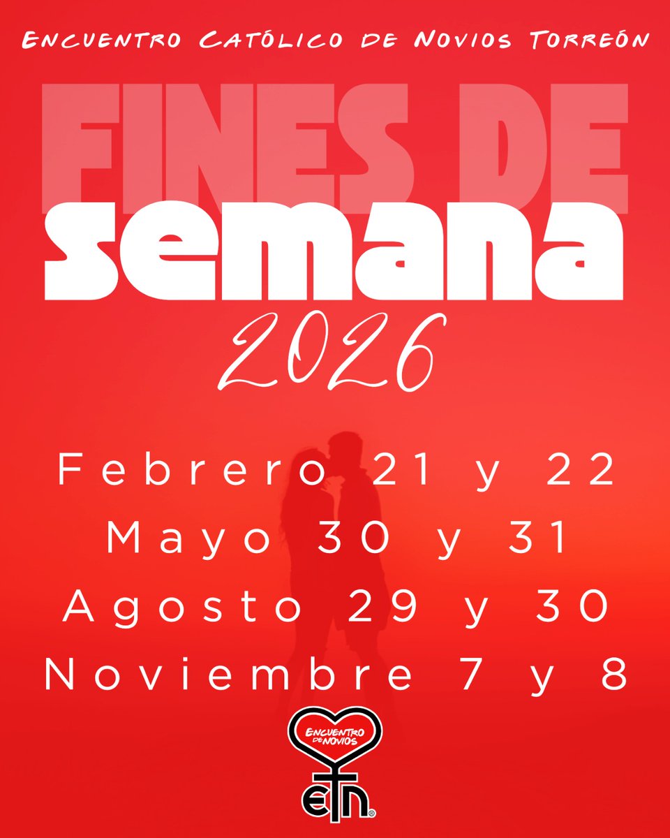 EdeNTorreon's tweet photo. Les informamos que ya tenemos las fechas para nuestros próximos fines de semana del 2026.
vayan haciendo sus planes para poder vivir está hermosa experiencia.
 #labodaesundíaelmatrimoniotodalavida
 #sirviendoconalegriadelamanodejesusjoséymaria https://t.co/AWPa7U0phu