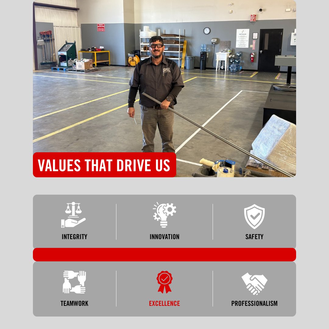 RRManufacturin1's tweet image. At R&amp;amp;R Manufacturing, excellence isn’t just a goal—it’s who we are. Our people and culture drive every innovation and success. With passion and purpose, our teams make excellence happen every day. #Excellence #PeopleAndCulture #CoreValues