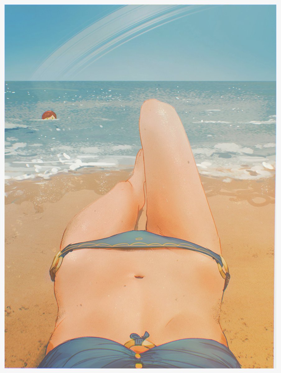 AidenR0's tweet image. beach moment from Asi&apos;s POV