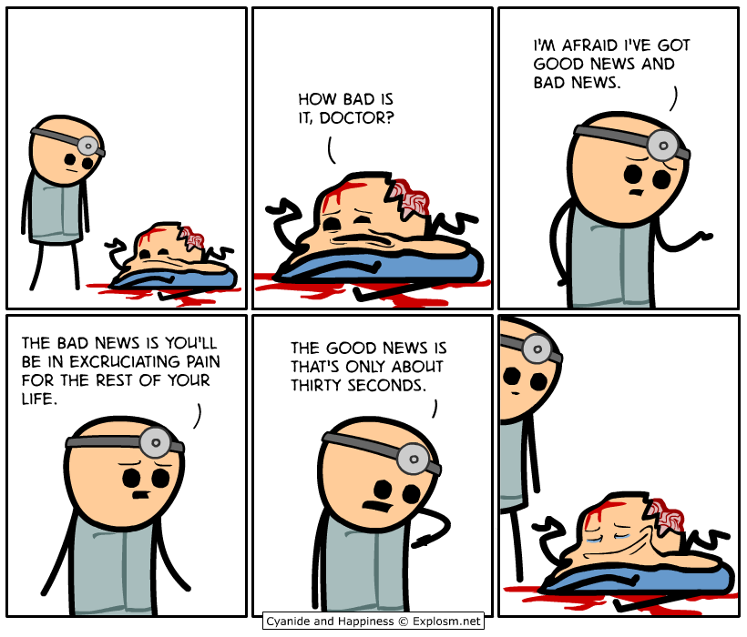 Explosm's tweet image. Something something silver linings