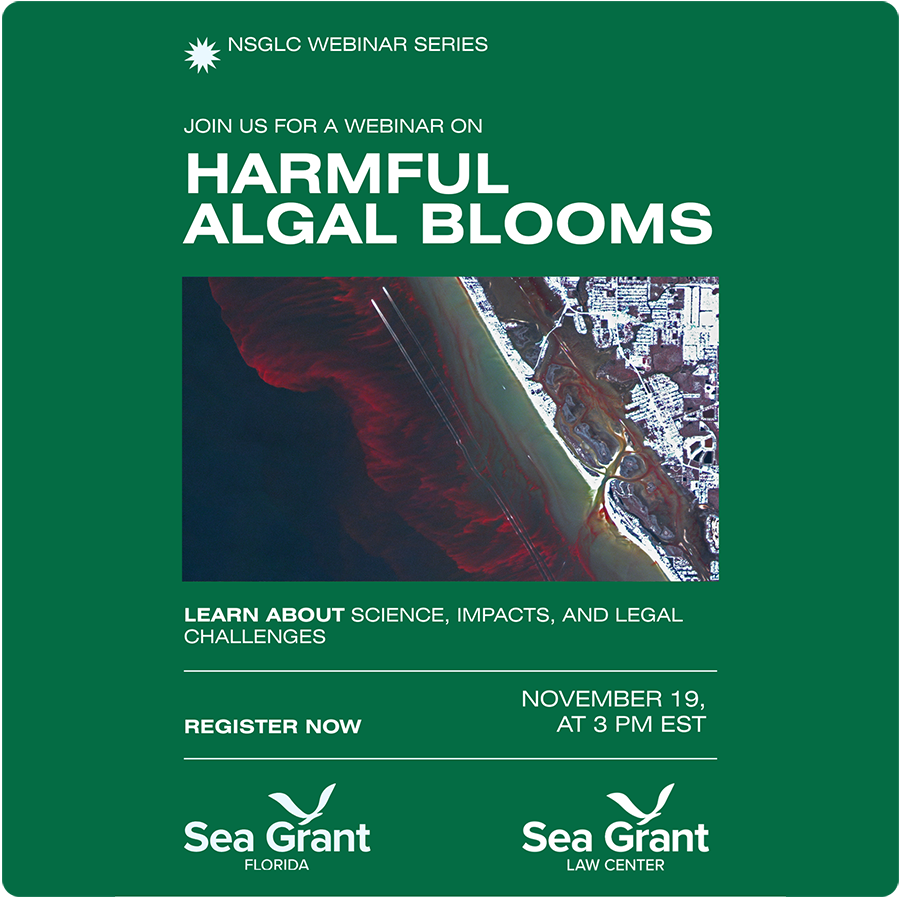 SeaGrant's tweet photo. Join the @SGLawCenter & @FloridaSeaGrant tomorrow at 3 pm ET for a webinar on harmful algal blooms!
⏰Don’t miss your chance to learn about the #science, impacts and legal challenges of #HABs: https://t.co/KnsWDFjRpy
#SeaGrant https://t.co/Kpj56H3kcz