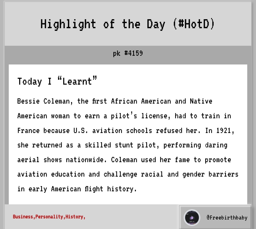 learnpool_fun's tweet image. 🦉 Highlight of the Day (#HotD) - 266

Congrats to @Freebirthbaby for winning today’s #HotD!

Is their submission verifiable?
Is it accurate?

Know something worth sharing?

Submit on the pk platform to generate a #LearnNFT on @Solana and stand a chance to earn $LEARN tokens