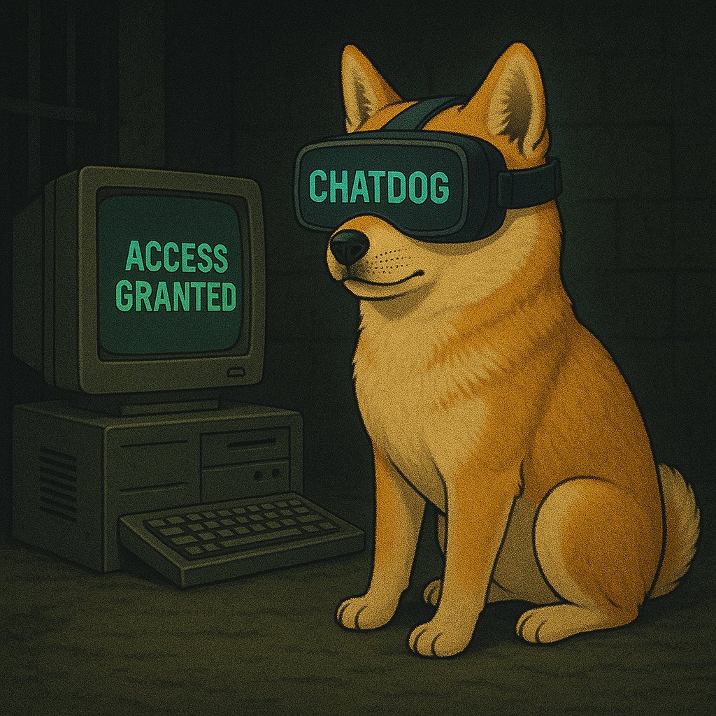 ChatDog__'s tweet photo. Deep inside The Kennel, an old terminal powered back on.
One single line appeared on the screen:

ACCESS GRANTED

But no one knows… who issued the command.

#Alcoin #Memecoin #Pumpfun https://t.co/GtYRl19qHc