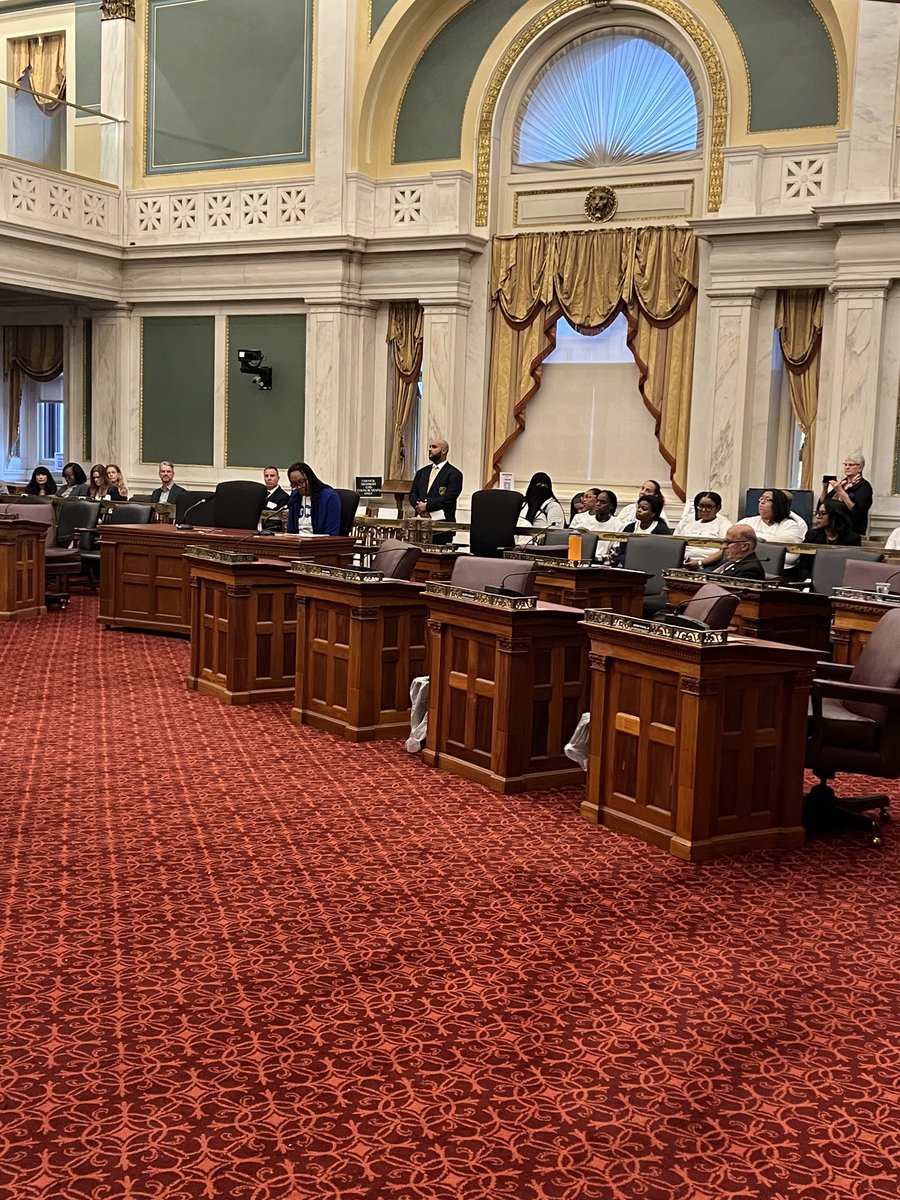 Public testimony now at ⁦<a href="/PHLCouncil/">PHLCouncil</a>⁩  Education hearing. Only 3 CMs here: Thomas, Squilla, O’Rourke. #PhlEd