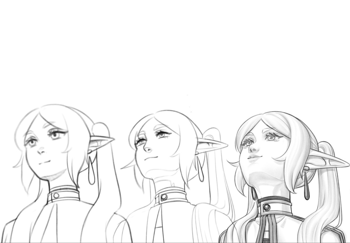 Took me 3 attempts and I kinda like all of them for different reasons (let’s not talk about how each one is a different art style…) I tried pushing the perspective more each time, it’s easier to convey with more details like the nose and shading. Such a good challenge!