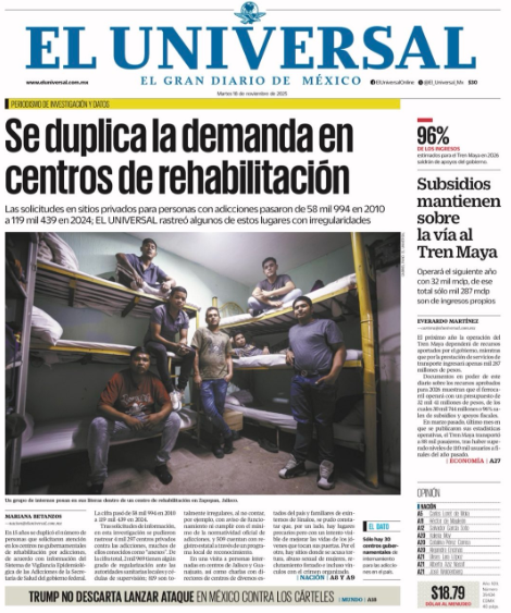 Documentamos más de 4 mil centros de rehabilitación no reconocidos por <a href="/conasamamx/">CONASAMA</a>: están cargando con la demanda de tratamiento por adicciones, que se duplicó en 15 años en 🇲🇽, mientras el presupuesto para atenderlas se reduce.

Hablamos con los que nadie quiere, ni el narco🧵💔