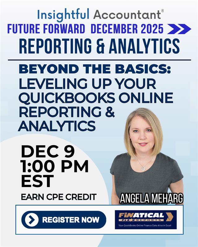 InsightfulActnt's tweet image. Beyond the Basics: Level Up Your QuickBooks Online Reporting &amp;amp; Analytics

QuickBooks Online gives you the numbers… but do you truly see the story behind them? 
Don’t miss out — register today! hubs.li/Q03TR8L60

#QuickBooksOnline #QBO #AccountingEvent #FinancialReporting