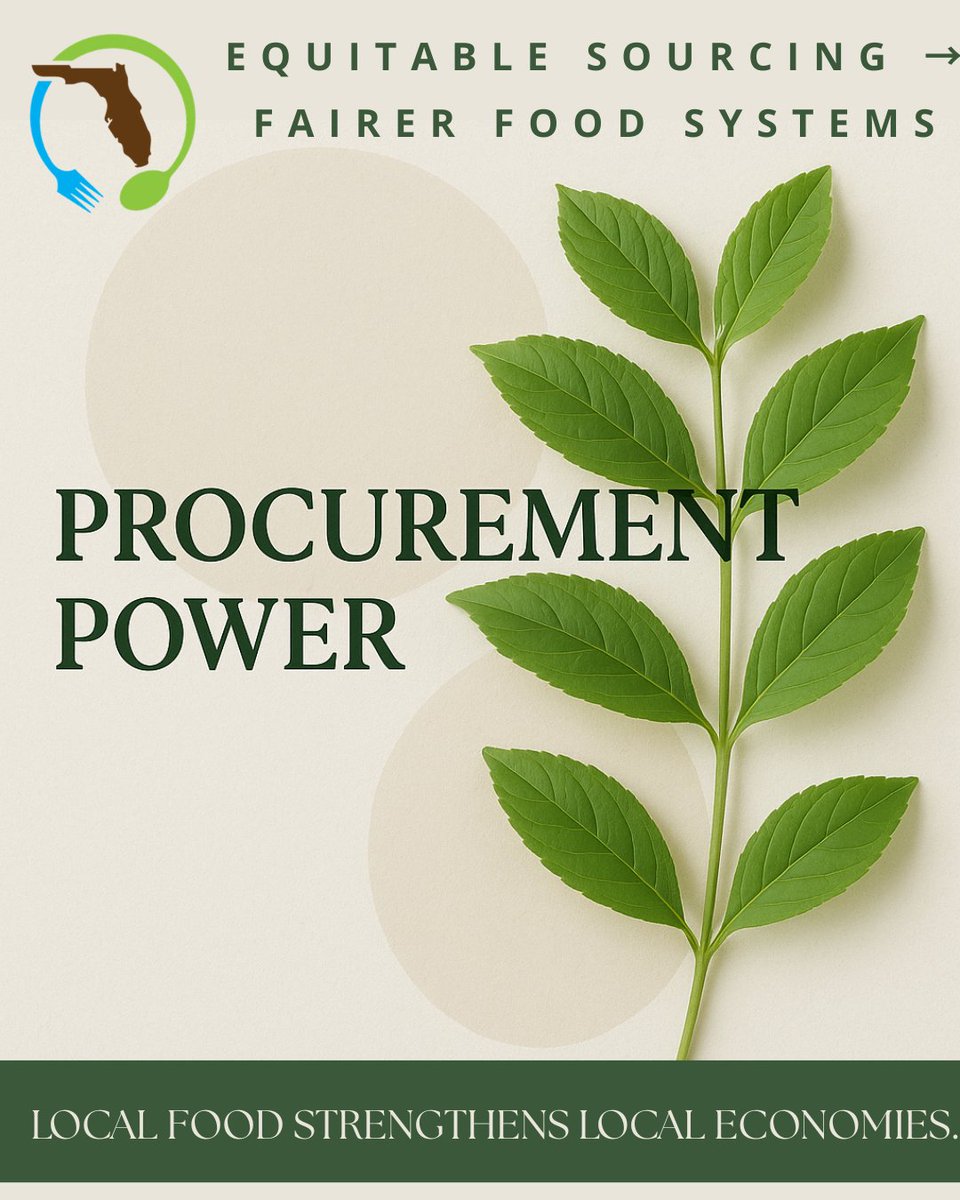 FLFoodPolicy's tweet photo. Every dollar spent on local, equitable food strengthens our communities. 🌿

Public procurement isn’t just buying food, it’s investing in a future rooted in justice.🌼🌞
.
.
.
#GoodFoodProcurement #FoodPolicy #FoodJustice #FoodEquity #FloridaFoodSystem #LocalFoodSystem https://t.co/NgdMQTXayQ