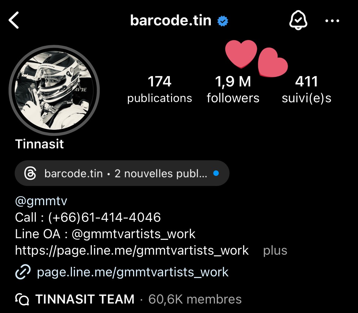 JeffBarcode_FR's tweet image. 💜Congratulations | Barcode has just reached 1.9 million followers on its Instagram, let&apos;s celebrate!!🎉

#barcodetin #unit #tinnasit