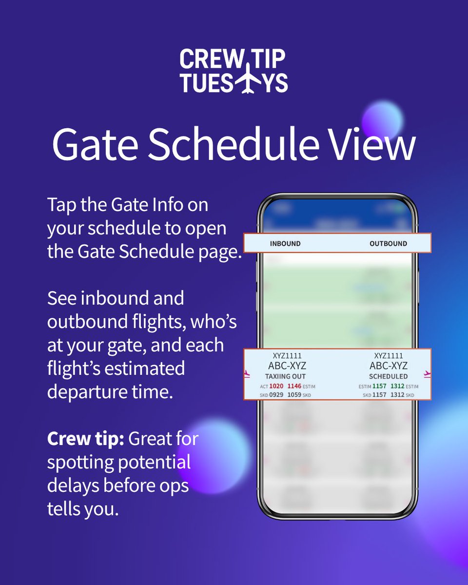flightcrewview's tweet image. 🛫 Track more than your own trip:
✅ Tap Gate Info means gate schedule
✅ Tap Tail Number means aircraft routing &amp;amp; crew list

FCV helps you stay ahead, even before dispatch.

#CrewTipTuesday #FlightCrewView #CrewTools