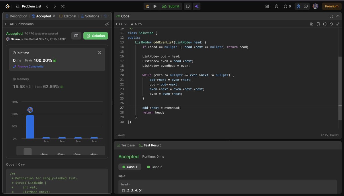 Gaurav71205's tweet photo. Day completed! 🚀
Finished A2Z DSA – Step 6, Lecture 3 for the #TUFWinterArc grind.
Staying consistent, staying focused. 💪🔥
Shoutout to @striver_79 &amp; @takeUforward for the amazing roadmap!
On to the next step ➡️
#DSA #CodingJourney #ProblemSolving #TechCareer https://t.co/39h8NaK3aw