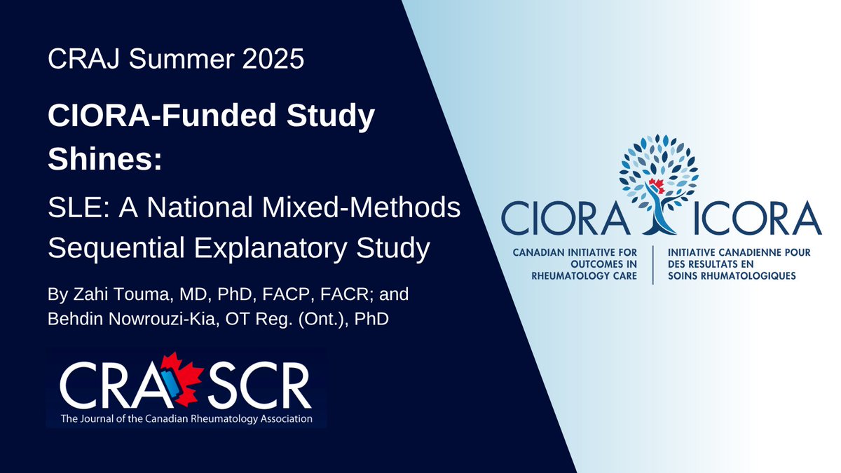 Foundation_CRA's tweet photo. CIORA-funded study wins Quality Care Initiatives in Rheumatology award for research on SLE &amp; work disability
 
Led by Drs. @ZahiTouma &amp; @behdin, this national study reveals how lupus affects work, daily life, and offers solutions.
 
Learn more: https://t.co/kf24DmCXty https://t.co/CYLp1HI5Qq