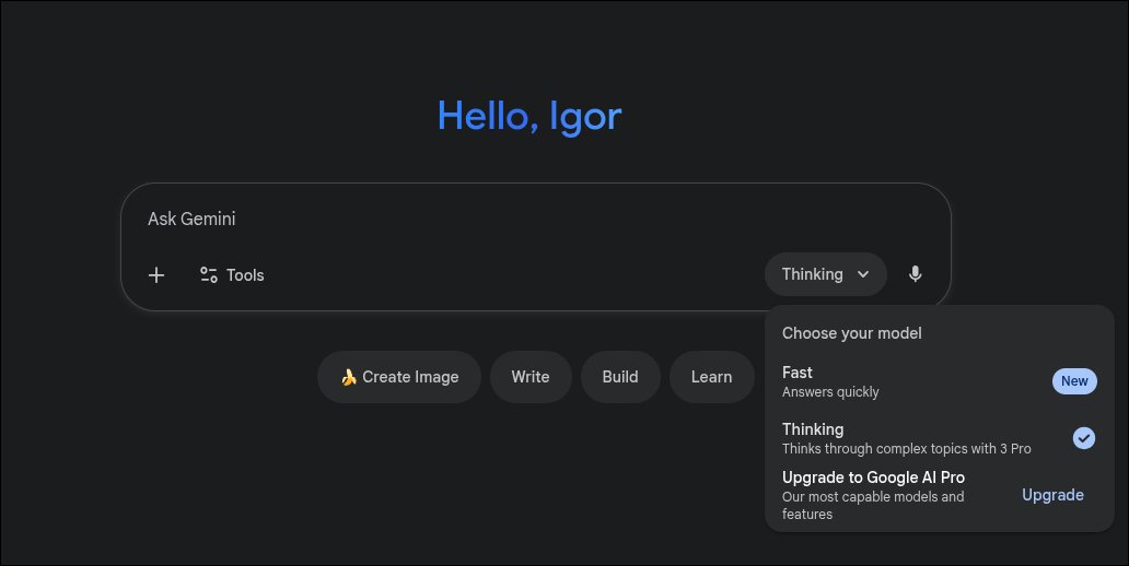 Howaboua's tweet image. Gemini 3 now available for free tier users like yours truly.

Gotta say this launch has been smooth. Guess that&apos;s what time buys you.

#gemini #google #ai