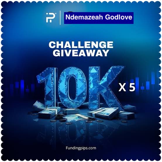 NdemazeahG's tweet image. 🎁$50K GIVEAWAY
I am giving away 5 x$10K with FundingPips
Rules:
• Follow:
@NdemazeahG @fundingpips
@Khldfx 
Most Like, Repost &amp;amp; Tag 3 friends
Winners will be picked in 72 hrs.!
Good luck traders