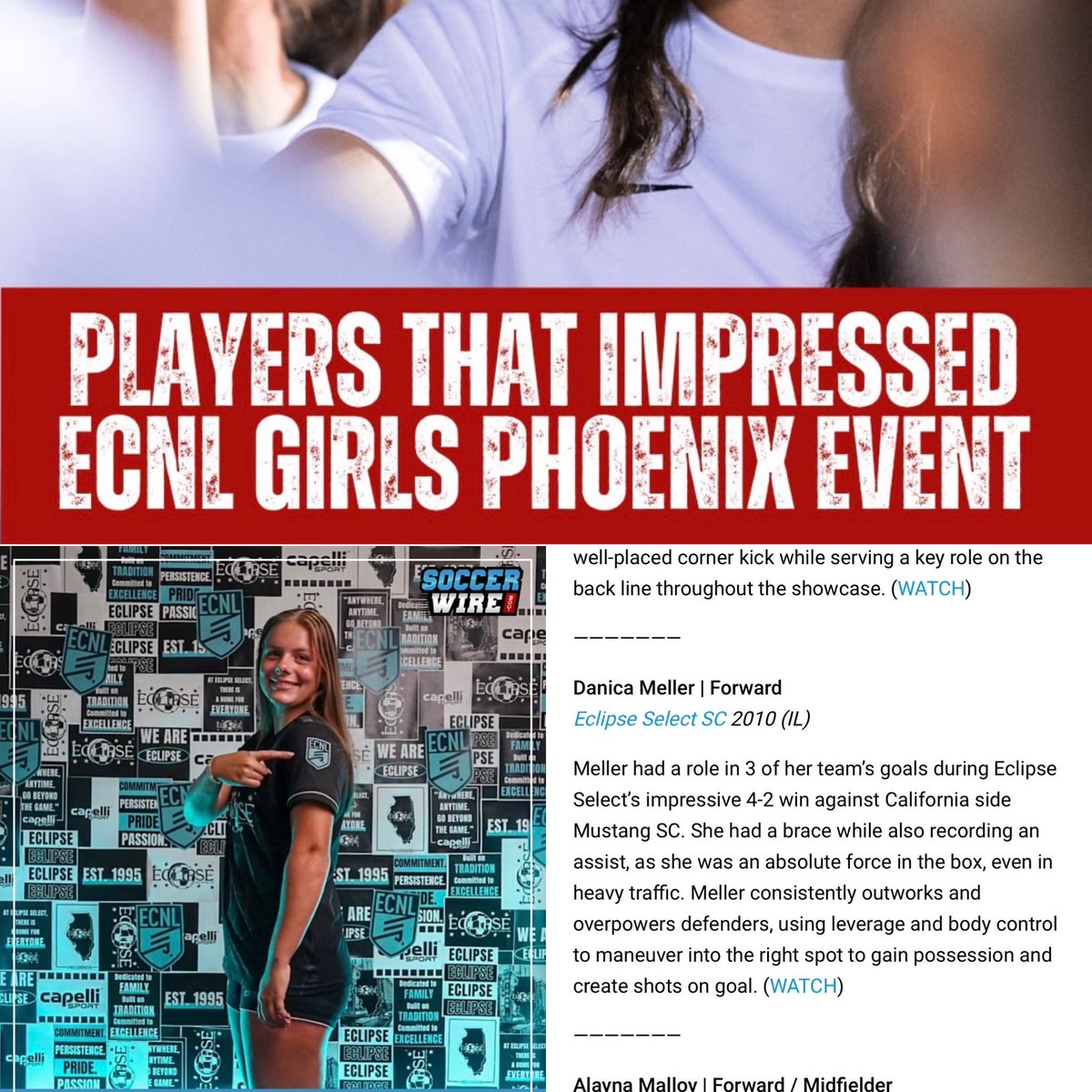 D_Meller2028's tweet image. Big thank you to @TheSoccerWire for the write-up and for recognizing my play at @ECNLgirls PHX! 🌵⚽️

Grateful for the spotlight and motivated to keep getting better every game.

soccerwire.com/resources/play…

@EclipseSelectSC @eclipse2010ecnl  @ImYouthSoccer 

#ECNL #ECNLGirls…