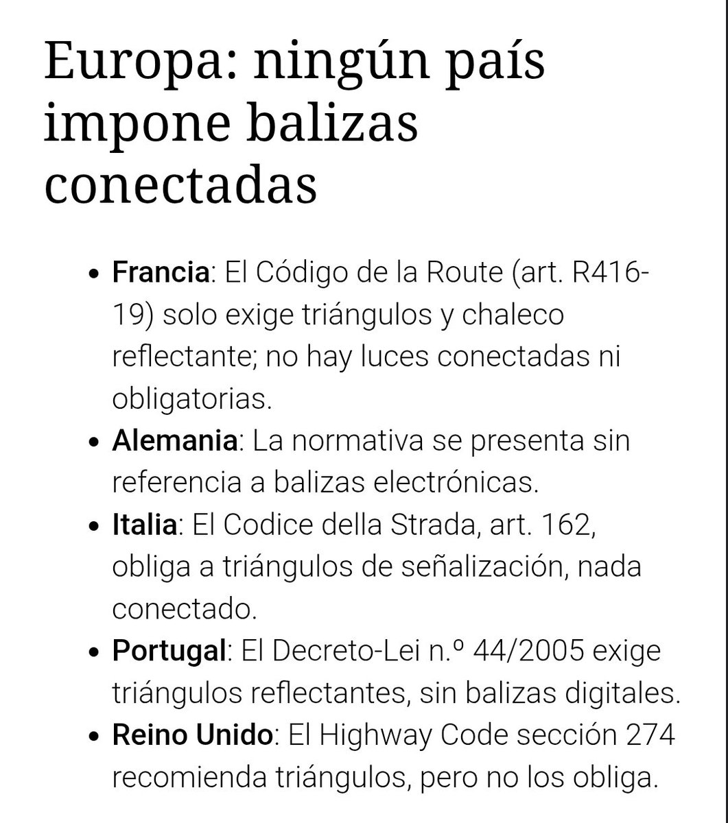 alfalfark's tweet photo. @AUGC_Comunica @AUGC_TRAFICO @COPE Contando que somos el único país de gilipollas en las que la baliza será obligatoria. "Mientras el resto de países observan con interés". Las cobayas de Europa. Pioneros en nada. https://t.co/4YzQLvctz4
