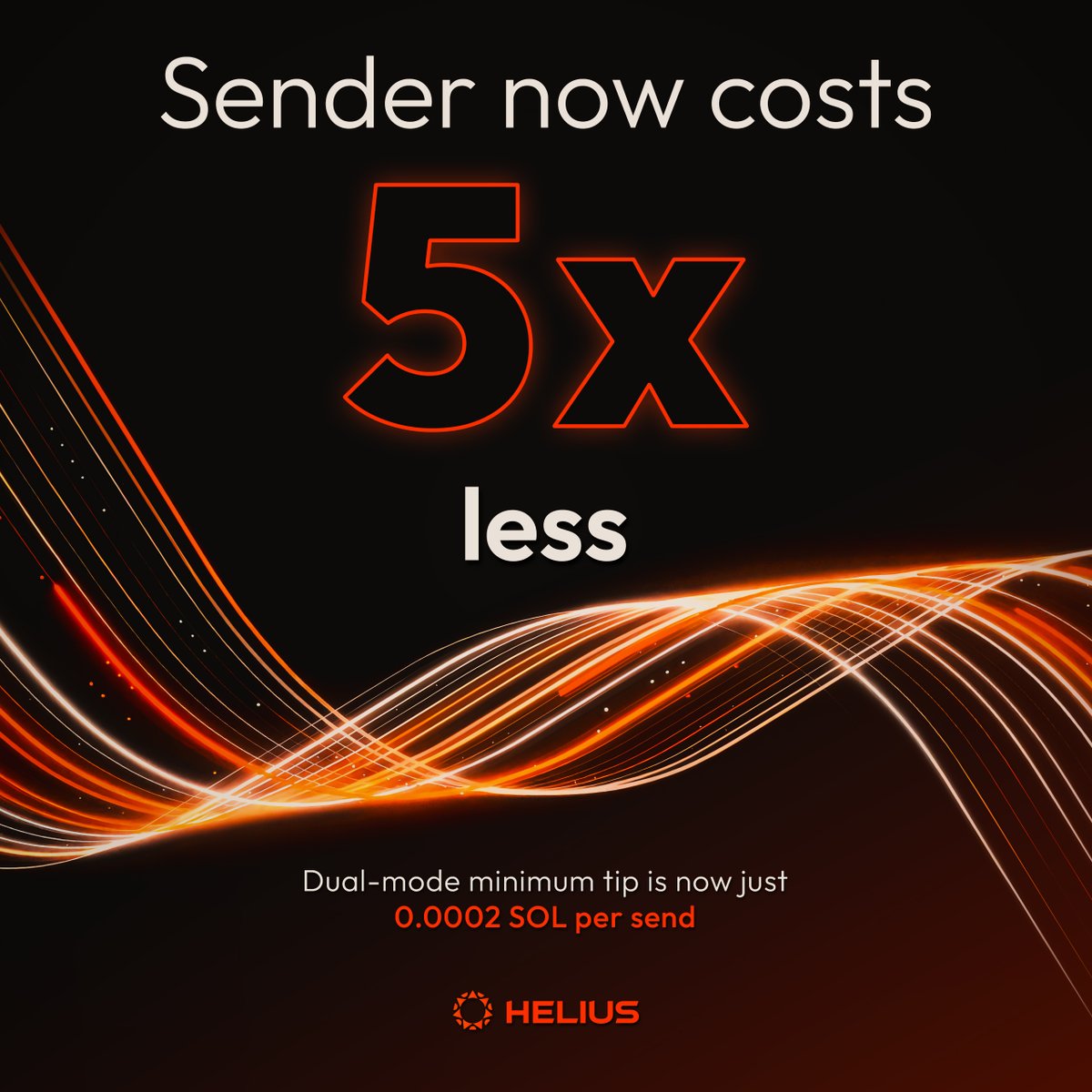 heliuslabs's tweet image. Good news

The minimum tip for Sender&apos;s dual routing is now 5x lower: 0.0002 SOL

Achieve 0-slot landing using Sender&apos;s ultra low latency infra, and capture more top-of-block opportunities, all backed by Solana&apos;s leading validator with over 14M SOL staked

Enjoy