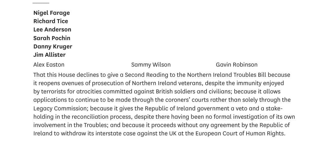 Excellent amendment put down on Legacy Bill