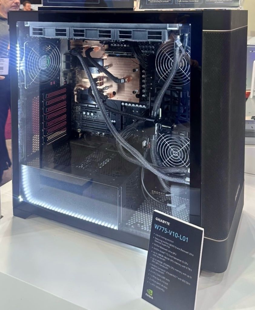 GigaComputing's tweet image. 🚀 SC25 Spotlight: GIGABYTE x @nvidia Blackwell Solutions

Ready to push AI &amp;amp; HPC to the next level? At SC25, GIGABYTE is showcasing NVIDIA-powered innovations that deliver unmatched compute density, efficiency, and scalability:

✨ AI TOP ATOM
Mini AI supercomputer with NVIDIA…