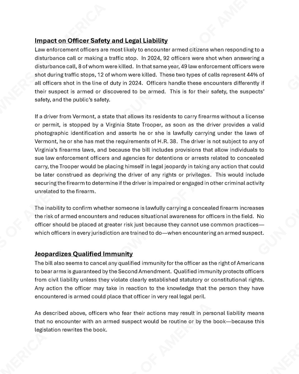 GunOwners's tweet image. 🚨BREAKING🚨 

Fraternal Order of Police betrays the Second Amendment by opposing H.R. 38, the national Constitutional Concealed Carry Reciprocity Act.

@GLFOP is proposing hypocritical restrictions on gun owners which DO NOT apply to the federal police carry permit.
