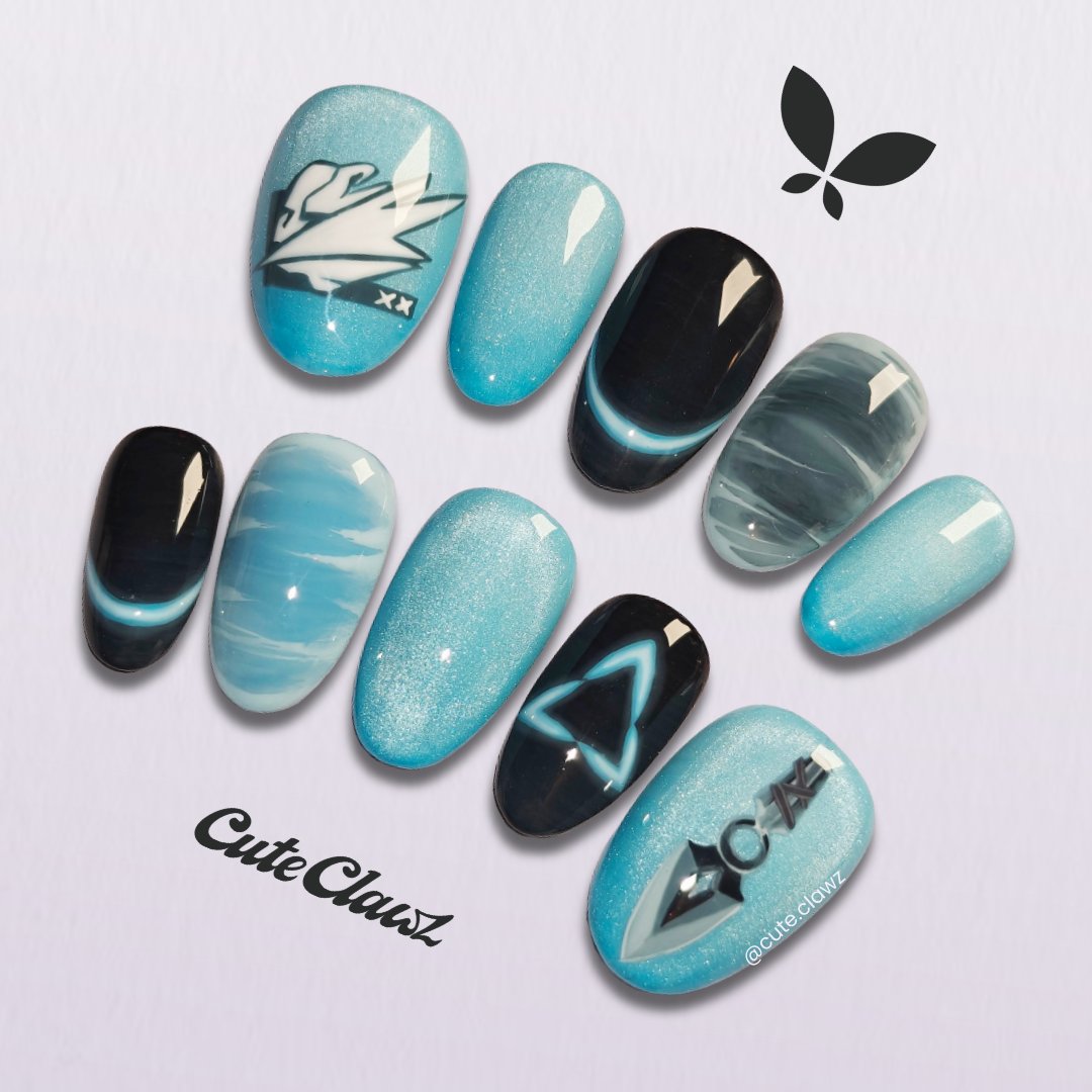 CuteClawz's tweet photo. Valorant Jett Mystery Press On Nail Set, handpainted by yours truly ๐๐ช
#valorantart #gamernails https://t.co/QysCqcrIwW