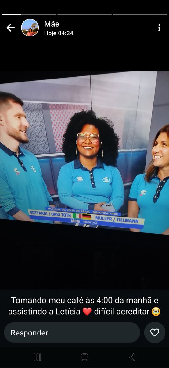 Minha mãe acorda todos os dias às 3h30 para ir trabalhar. Isso há pelo menos 11 anos. 

Hoje, pela primeira vez, ela acordou e eu estava ao vivo na TV. 💛🥹