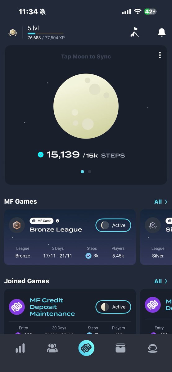 Bitking71428's tweet photo. Finally hit the Gold league and it took me around 47 days to get to this level. 
I could have achieved it earlier if I had locked MF tokens from day 1 but now I am looking to enhance to Platinum.
Also I am planning to lock more MF to hit tier 4 of Gold😇.
@moonwalkfitness https://t.co/mWSjMbuKpu
