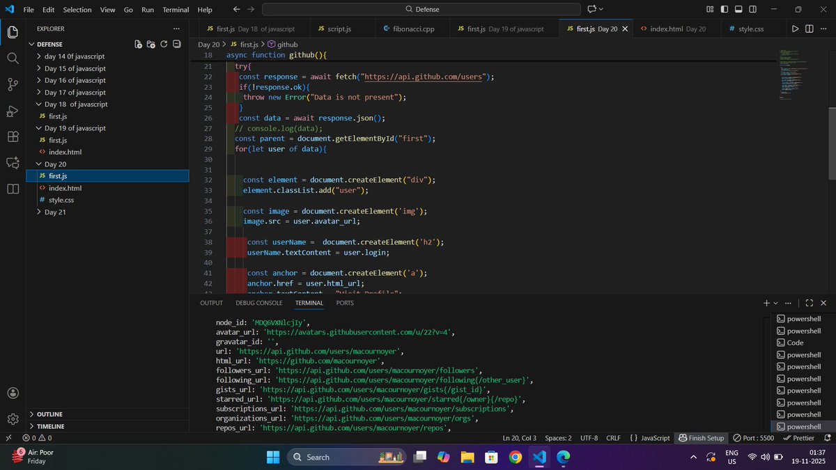 BarnwalNit81849's tweet image. Day 20 of javascript done !
Just completed an in depth session on Async/Await in javascript and hands on a project using this topic
#JavaScript  #mernstack