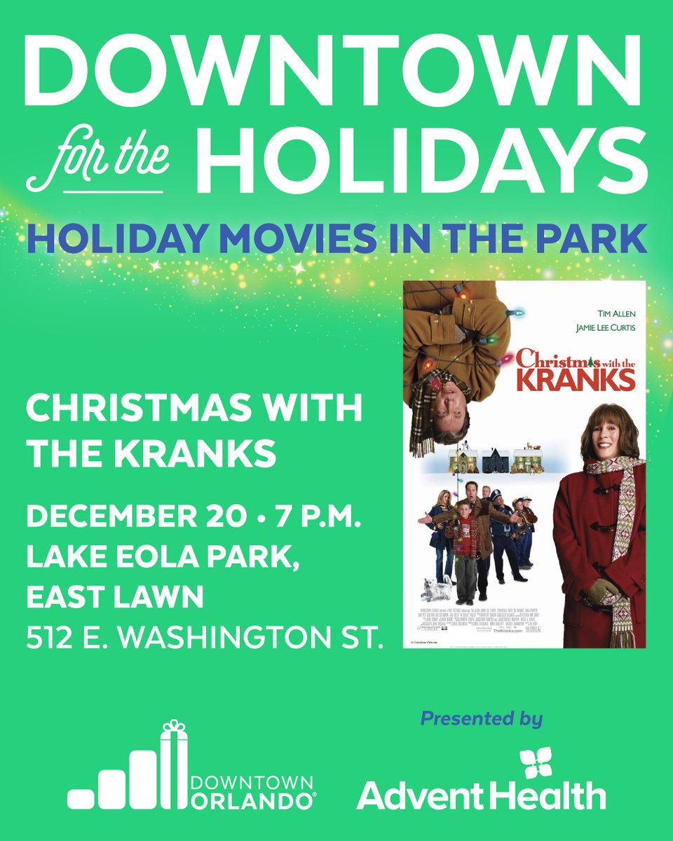 Holiday movies in the park are back! Bring your blankets, gather the family, and immerse yourself with our enchanting lineup of family-friendly holiday movies at Lake Eola Park's East Lawn. 

From heartwarming classics to joyful tales, there's something for everyone!