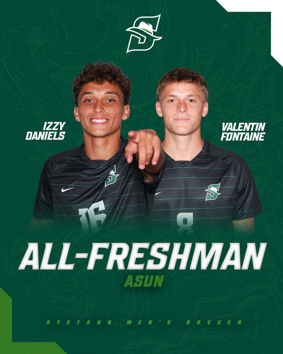 𝗡𝗲𝘅𝘁-𝗴𝗲𝗻 𝗛𝗮𝘁𝘁𝗲𝗿𝘀! 🌟

Valentin Fontaine &amp; Izzy Daniels earn ASUN All-Freshman recognition!

#GoHatters | <a href="/StetsonHatters/">Stetson Hatters</a> | <a href="/ASUNSports/">Atlantic Sun Conference</a>