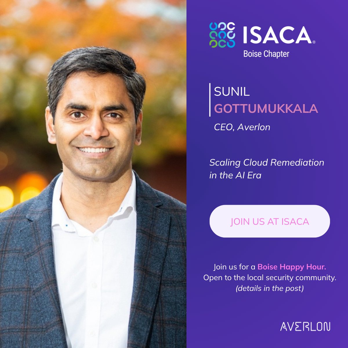Sunil Gottumukkala (<a href="/sunilgot/">Sunil</a>) will be speaking at ISACA Boise tomorrow on a challenge every security team feels. Too many findings, too few fixes, and exposure windows that grow faster than teams can close them.

<a href="/AnthropicAI/">Anthropic</a>'s recent research on AI driven espionage showed how