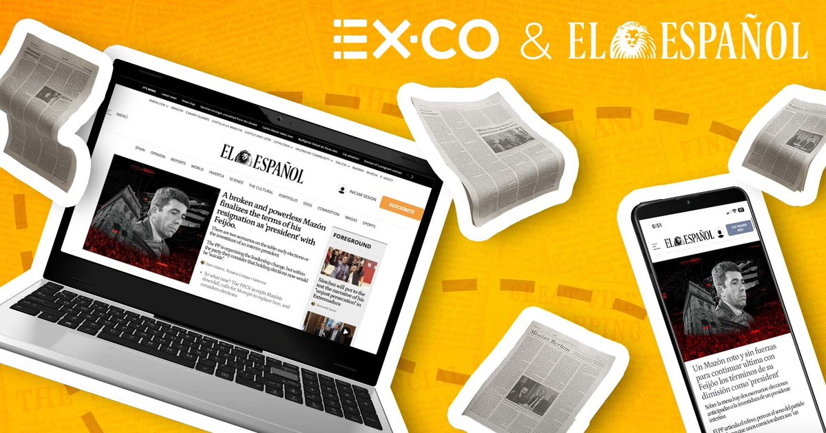 EXCOPlatform's tweet image. El Español partnered with EX. CO to bring a smarter, more connected approach to video across its entire site. Learn more in our latest blog post: hubs.li/Q03TRzJ-0

#DigitalPublishing #VideoMonetization #Programmatic #AdTech #PublisherRevenue