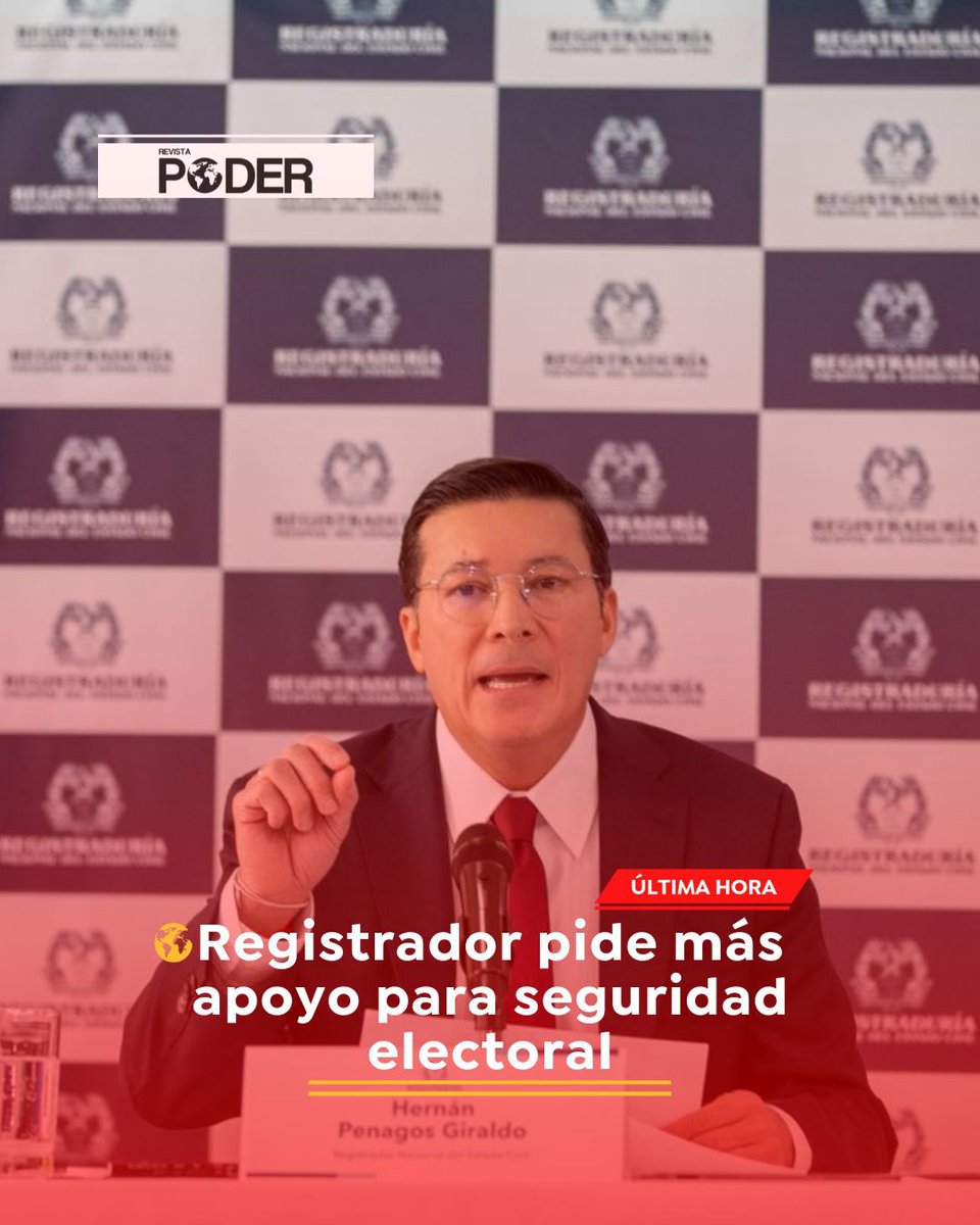RevistaPODERcol's tweet image. El registrador Hernán Penagos pidió más apoyo del Gobierno para garantizar la seguridad en las elecciones de 2026. Señaló que la confianza ciudadana depende de condiciones seguras y transparentes. #RevistaPoder #NoticiasPoder #Colombia #Elecciones2026 #ParaTi #FYP