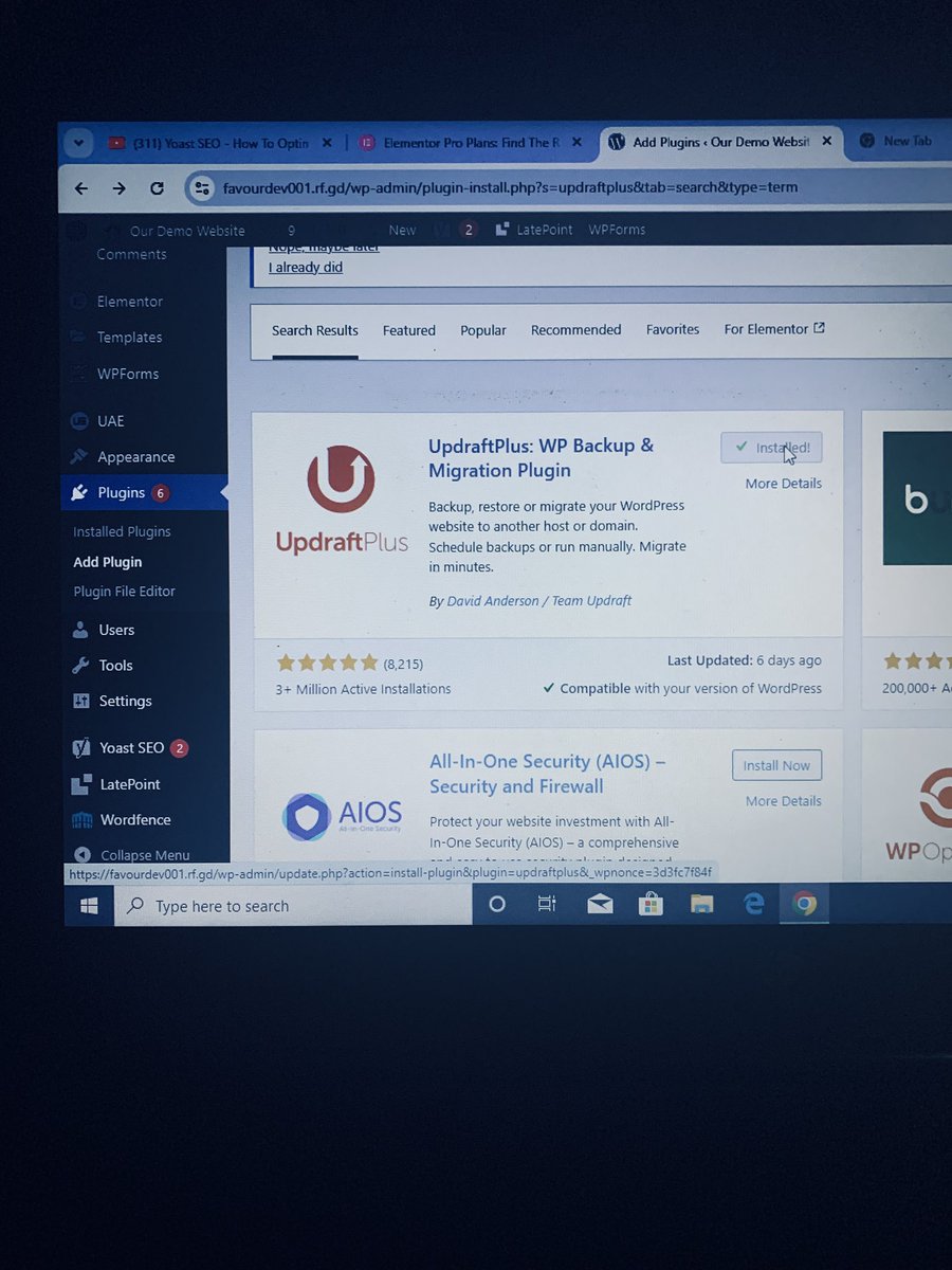 favourdev1's tweet image. Day 18 of 30 
My WordPress Challenge!

Installed Wordfence for security and UpdraftPlus for backups. Backed up my site files successfully, feels good to stay protected💻✨

#MyWordPressChallenge #WordPressSecurity #TechLearning #PurposeDriven