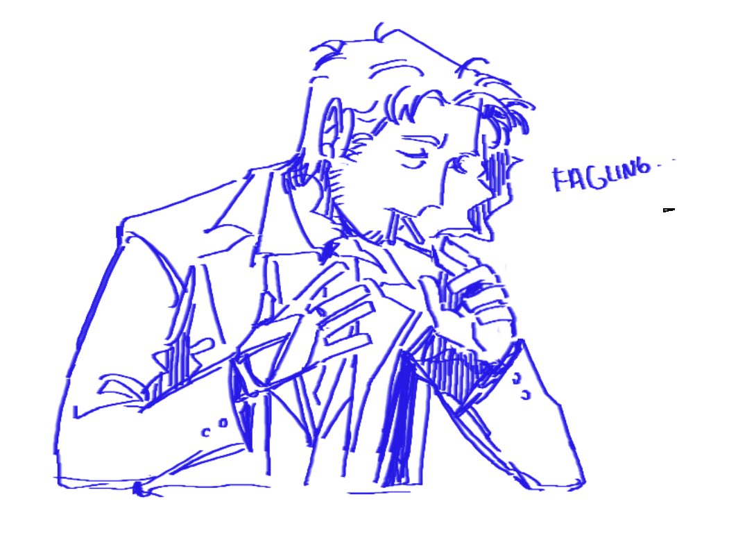 manfredkmc's tweet image. magma where i drew darling smoking 2 cigarette at once