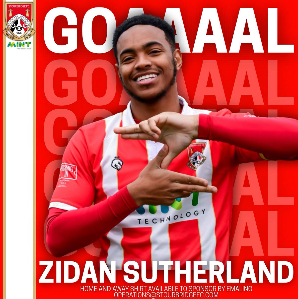 StourbridgeFC's tweet image. 39’ GOAAAAAL - SUTHERLANDDD!!! 

Zidan levels things up from the spot! 1–1