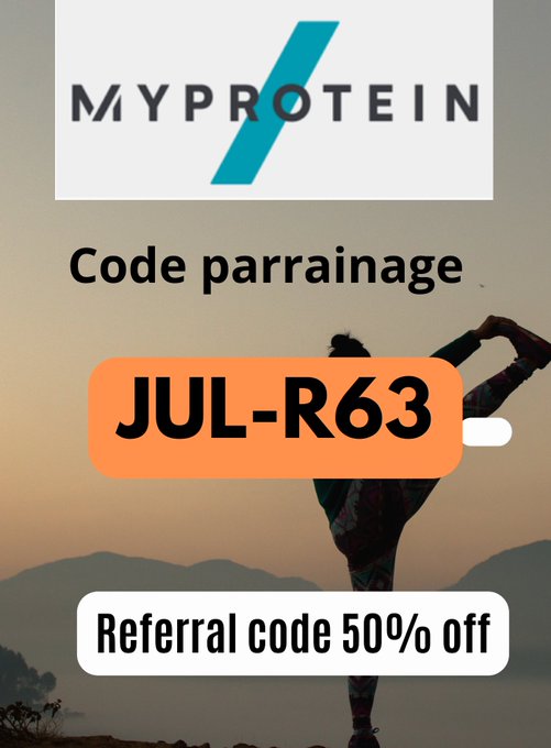 HoussPascal's tweet image. Create new account Myprotein promo Code parrainage referral💝

-&amp;gt; JUL-R63

REFER CODE CODIGO

Take it free 45% discount - code myprote