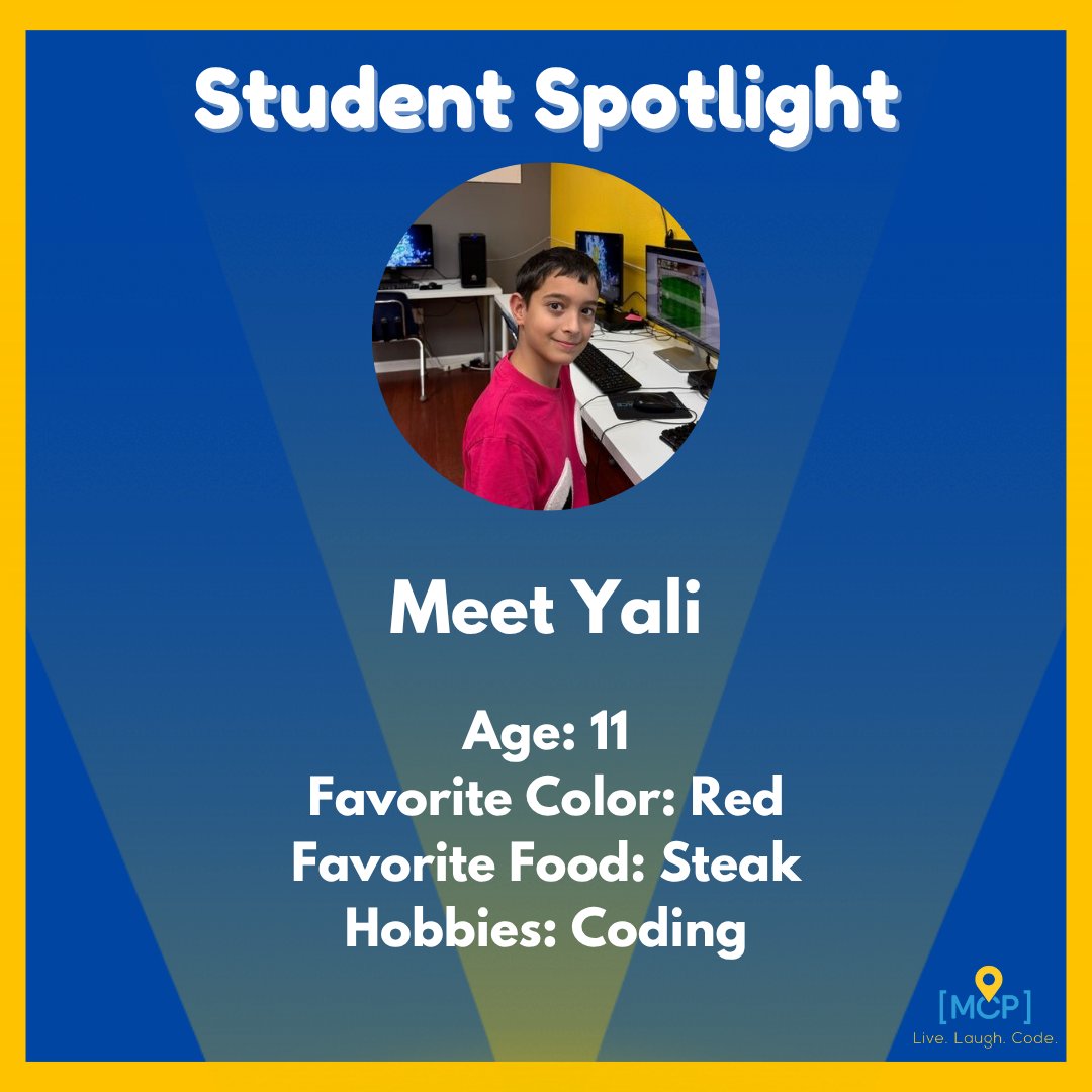 mycodingplace's tweet image. 🌟 Student Spotlight: Yali!
He’s been creating amazing projects in Scratch—and coding is his favorite hobby! Keep shining, Yali! 🚀💻

#StudentSpotlight #KidsWhoCode #ScratchCoding- mailchi.mp/9fd8de07ac37/r…