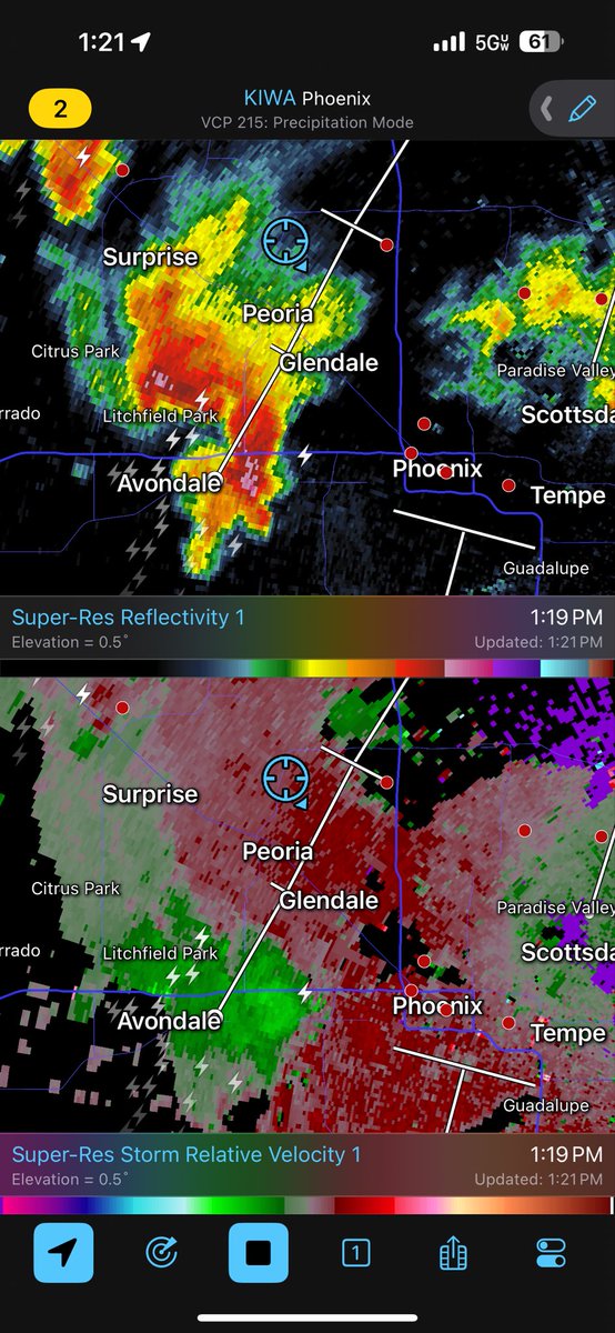 ReedDeusterman's tweet photo. #azwx We have rotation in Glendale @NWSPhoenix https://t.co/DWcIeEAf5r