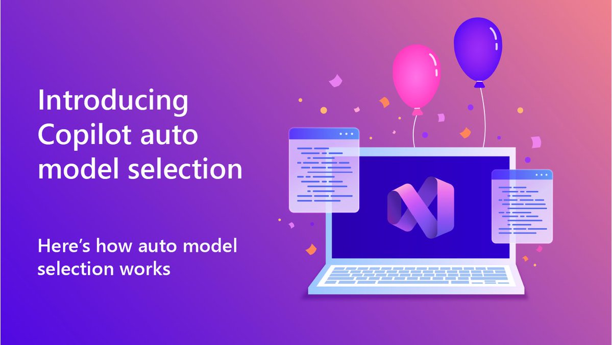 VisualStudio's tweet image. No more model juggling! 🎯 Visual Studio’s Copilot Auto Model Selection preview picks the best AI model for your task—so you can focus on building, not tweaking. #DevCommunity
🔗 Dive in: msft.it/6018tO7Yp