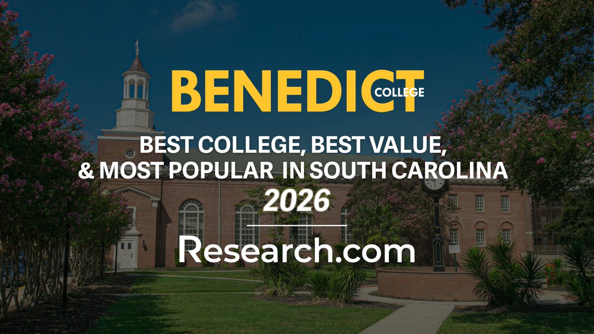Benedict College is proud to announce its recognition in the newly released 2026 edition of Research.com’s Best US Colleges Ranking, earning the distinction of Most Popular South Carolina 2026. Research.com, one of the nation’s leading academic data and