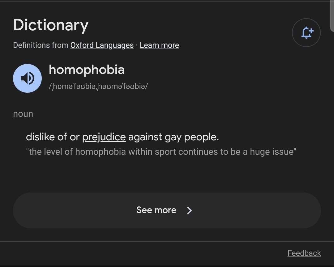 Trying to argue that people aren't homophobic because "phobia means fear" is one of the most pathetic things men like this do

Get a fucking personality