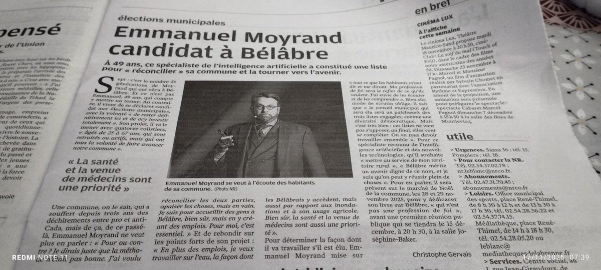 🎙️ Invité de BIP TV aujourd’hui.
Un moment fort, intense, presque irréel : parler de Bélâbre, de ses forces, de son histoire… et surtout de son avenir.

📘 Mon nouveau livre “Bélâbre… Et si c’était possible ?” n’est pas un roman, ni un manifeste d’optimisme naïf :
c’est un