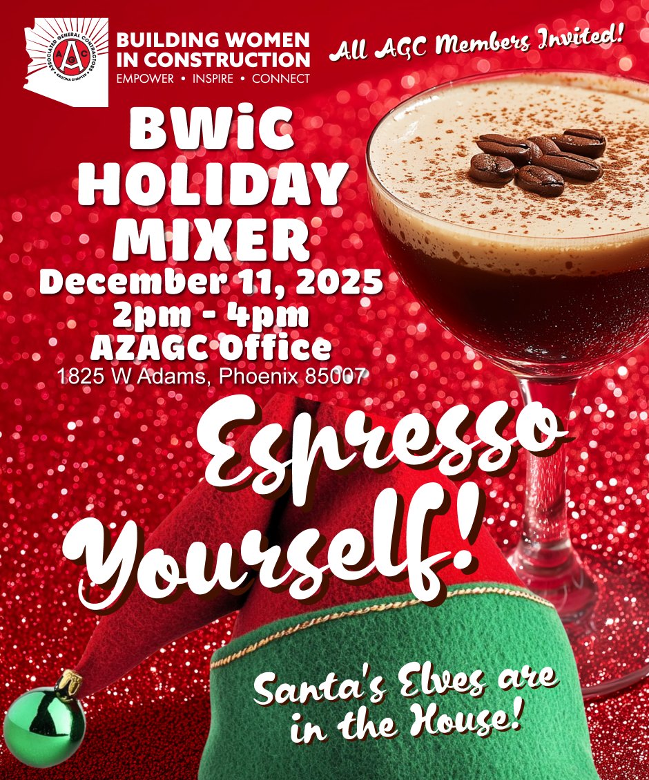 Join us on December 11th for some holiday cheer! Also, BWiC Inspire Award nominations are due by December 15th. Learn more about our meeting dates, events and awards at azagc.org/about/committe…