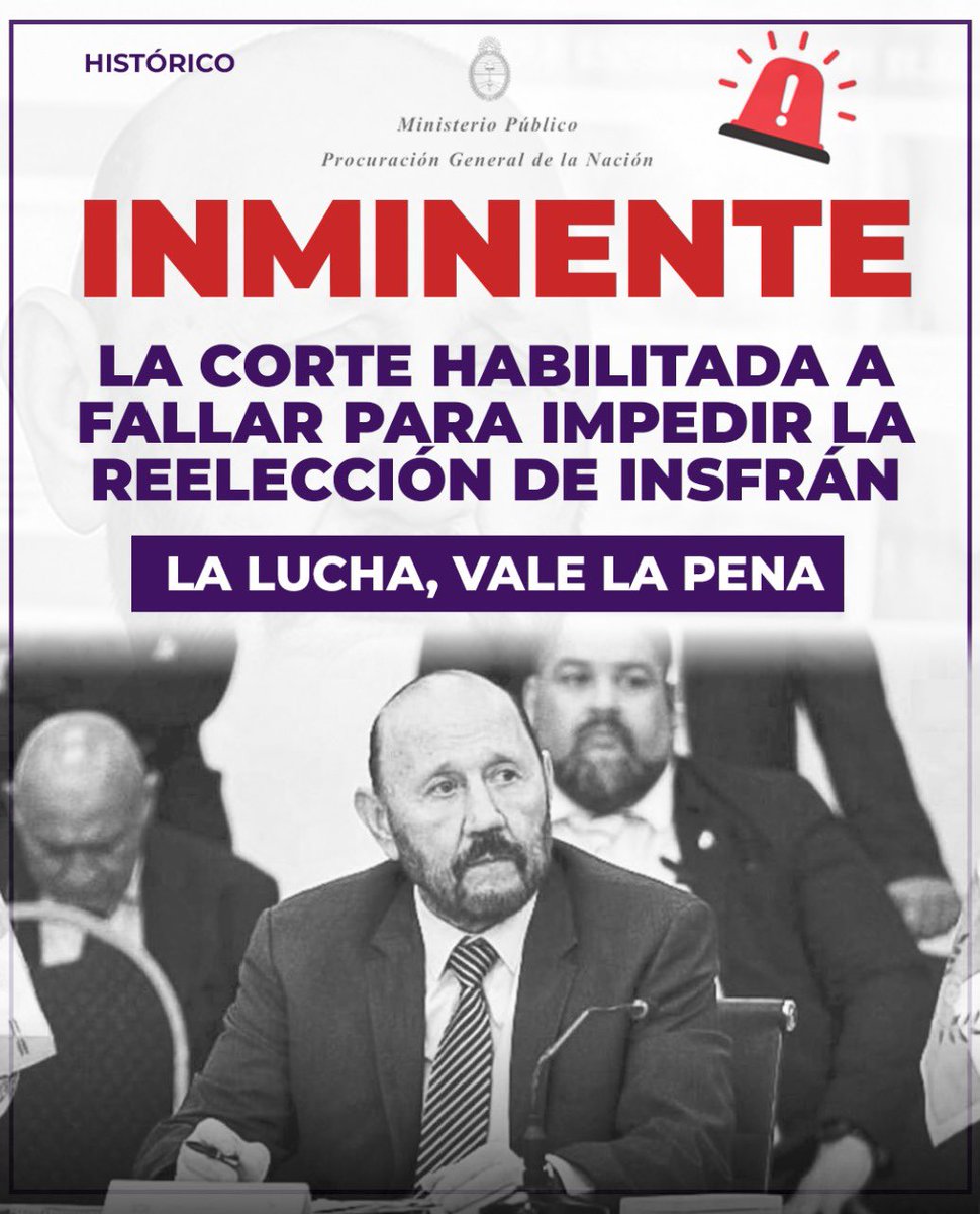 La Constitución de la mano de la Corte le pondrá el freno a Insfrán!. 
Su intento de burlar al máximo tribunal será en vano! 
LA LUCHA SIGUE VALIENDO LA PENA