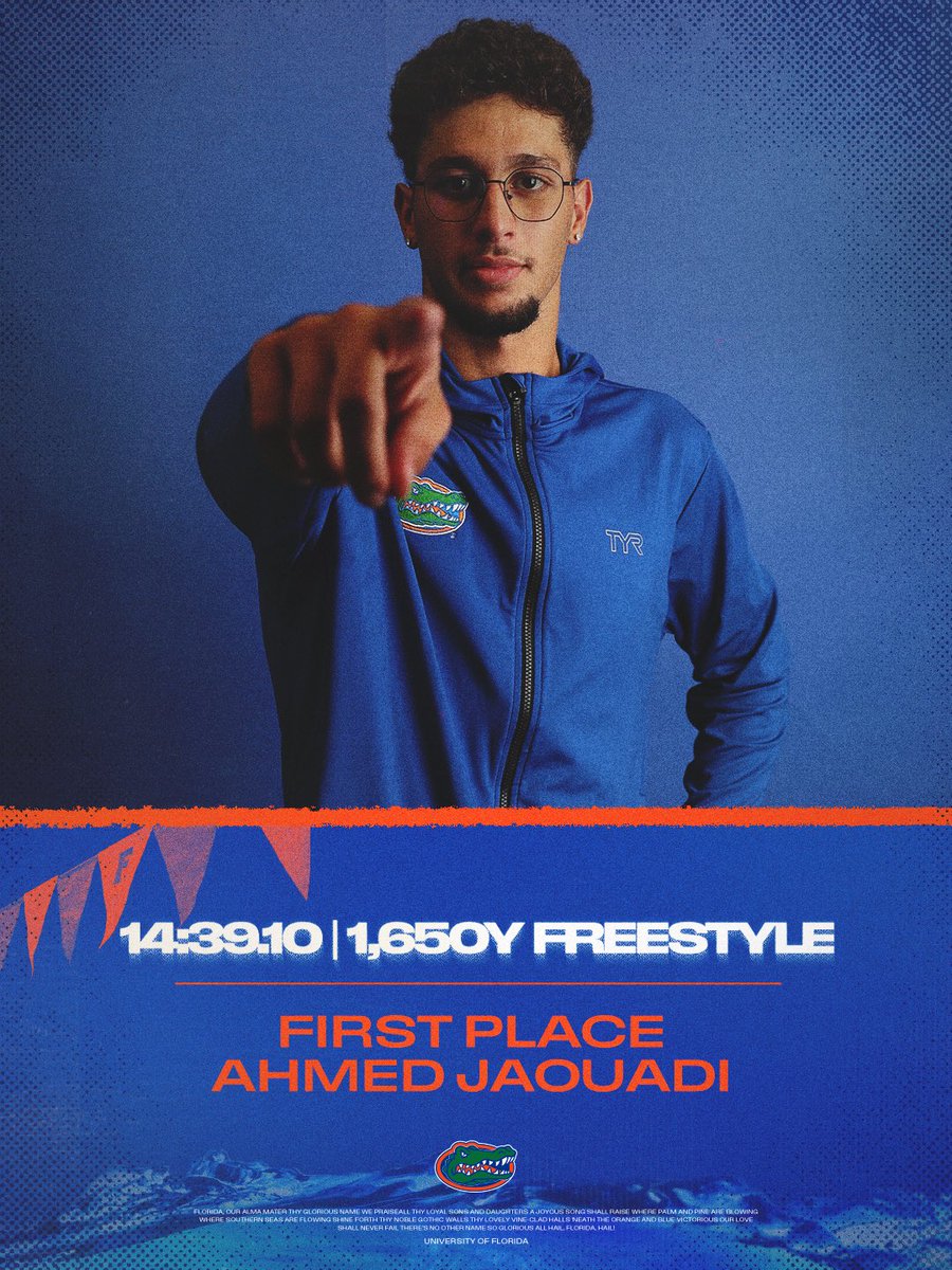 one for one 

🔸 14:39.10 marks the sixth fastest time in program history.