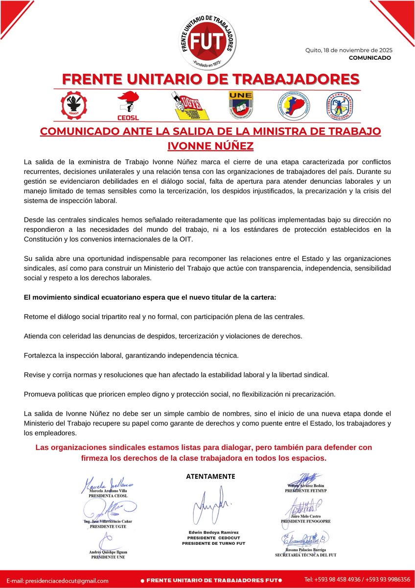 Frente Unitario de Trabajadores tweet media