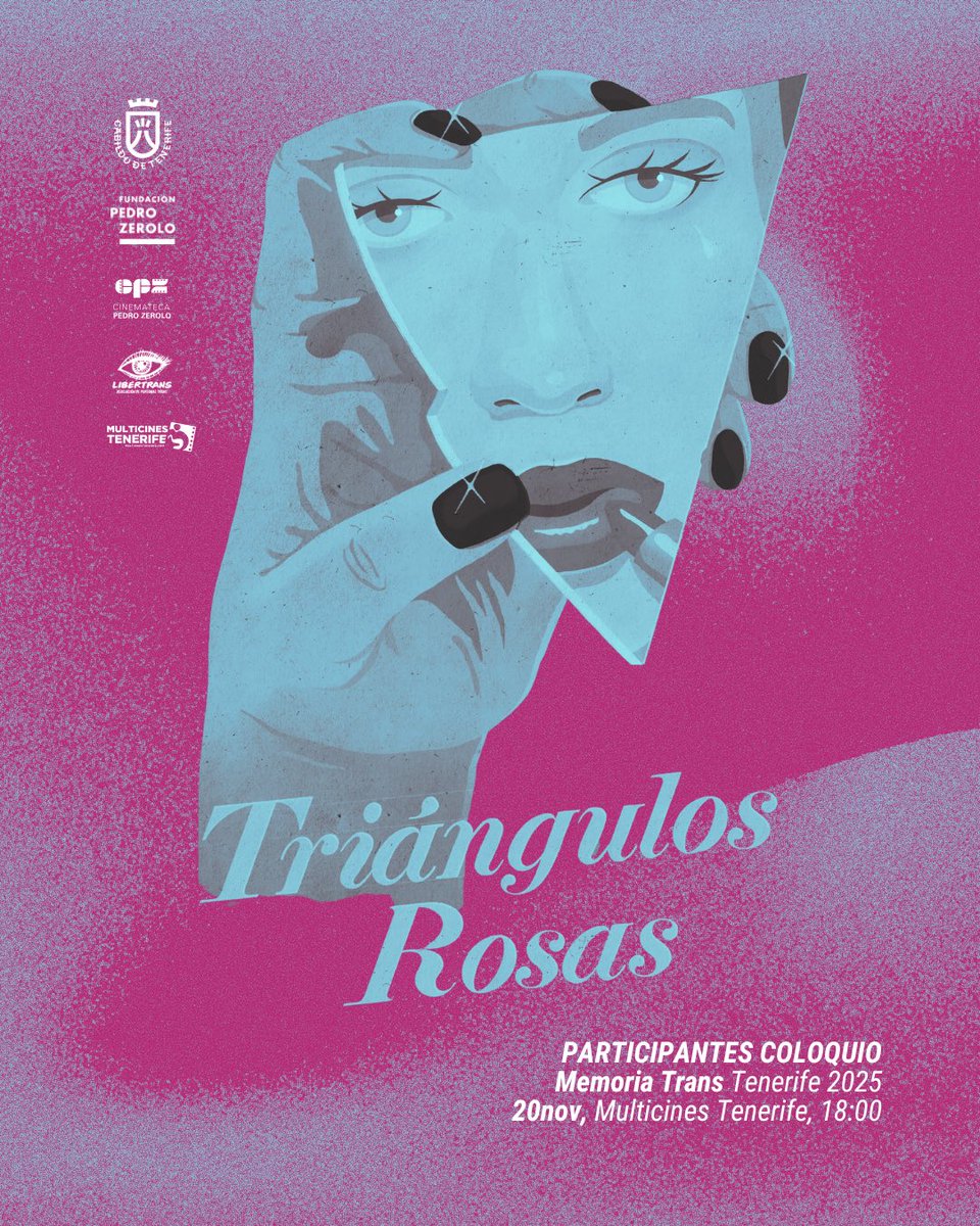 El jueves 20 de noviembre conmemoramos el Día de la #MemoriaTrans con un elenco de lujo en el coloquio tras la proyección de 𝘛𝘳𝘪𝘢́𝘯𝘨𝘶𝘭𝘰𝘴 𝘙𝘰𝘴𝘢𝘴 💅✨

Porque fueron, somos ✊🏳️‍⚧️

Contaremos con… 1/3